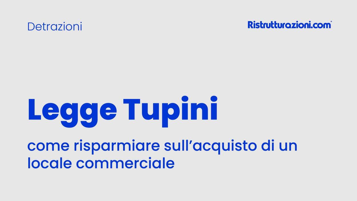 Legge Tupini: Iva agevolata al 10% per locali commerciali